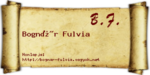 Bognár Fulvia névjegykártya